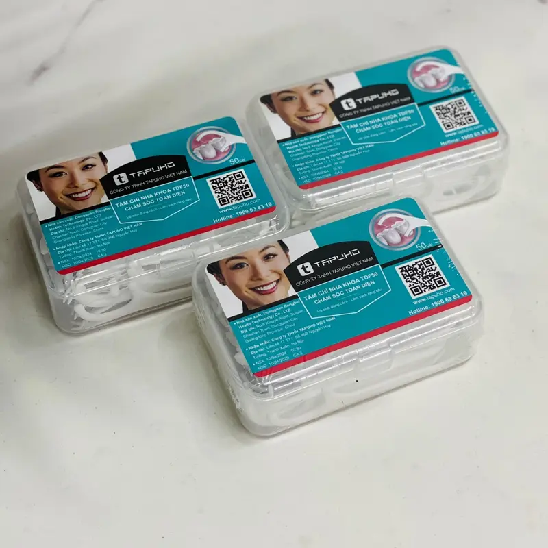 Combo 5 Hộp Tăm Chỉ Nha Khoa TAPUHO, Hộp 50 Cây Tăm Chỉ sợi mảnh vệ sinh kẽ răng chân nướu tăm  chinhakhoa 4
