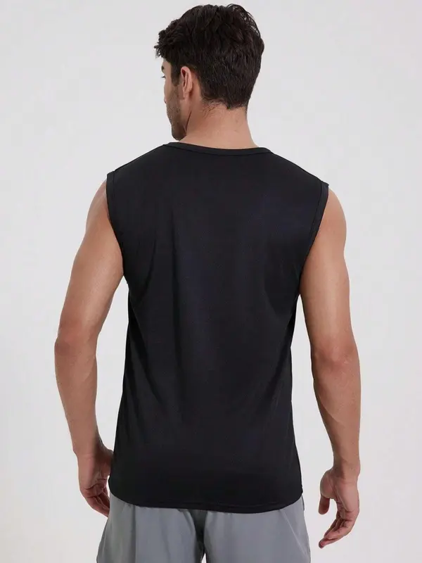 Men's Graphic Tank Top, Regular Fit Sleeveless Round Neck Top for Summer, Casual Men's Top for Daily Wear, Vests 1