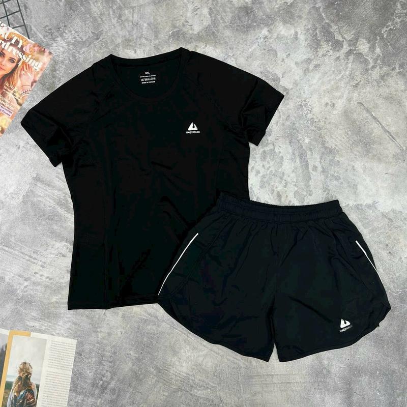 Set Bộ Đùi BIGSIZE Nữ Tập Gym Chạy Bộ Thể Thao từ 55kg - 120kg Quần đùi 2 lớp áo thun lạnh form to co giãn