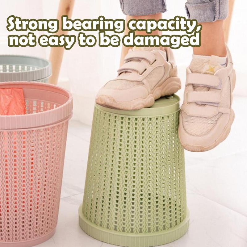 1set Convenient Bag Changing Trash Can Quick Easy Replacement Keeps Your Hands Clean With 5 Rolls Garbage Bags 4