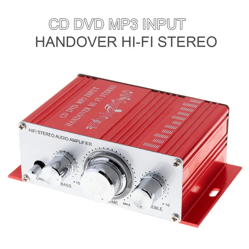 ( Dikirim Dari Jakarta )Amplifier Hi-Fi Stereo Amplifier Speaker Power Stereo Lepy Hi-Fi Mini Amplifier Speaker 2 Channel 20W - Handphone USB Penguat Daya Audio Adaptor Ampli Mini Amplifier Power Speaker Full Bass Subwoofpower ampli 2A Adaptor Red 7