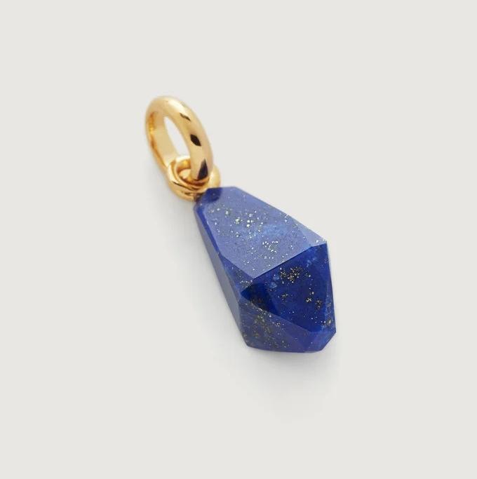 Product Introduction of Titanium Steel European and American High Niche Natural Stone Lapis Lazuli Heavy Craft Necklace Pendant DIY High Color Retention 18K Gold Plated 1