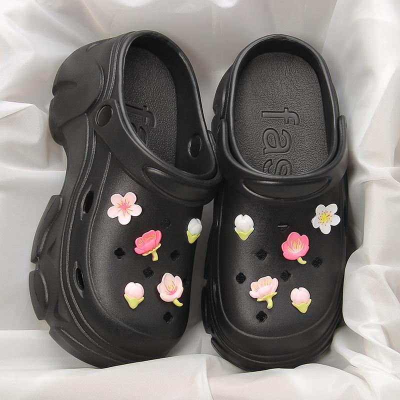 Product Introduction of อุดตันลม, ดอกไม้เล็ก ๆ ฤดูร้อน, สำหรับผู้หญิง, สามารถสวมใส่กลางแจ้ง, แพลตฟอร์มส้นสูง, ขนาดเล็ก, รองเท้าแตะ Eva เพิ่มความสูง 5