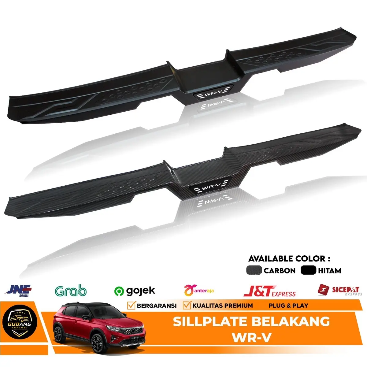 Sillplate belakang WRV 2022 - 2026 Hitam dan Carbon