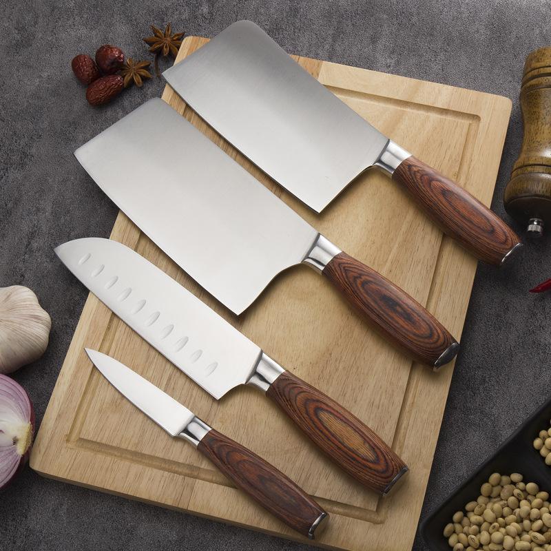 Fruit Knife Color Wooden Handle Household Kitchen Stainless Steel Multi-Purpose Knife Sharp Japanese Style Small Kitchen Knives Slicing Knife Small Kitchen Knife 7