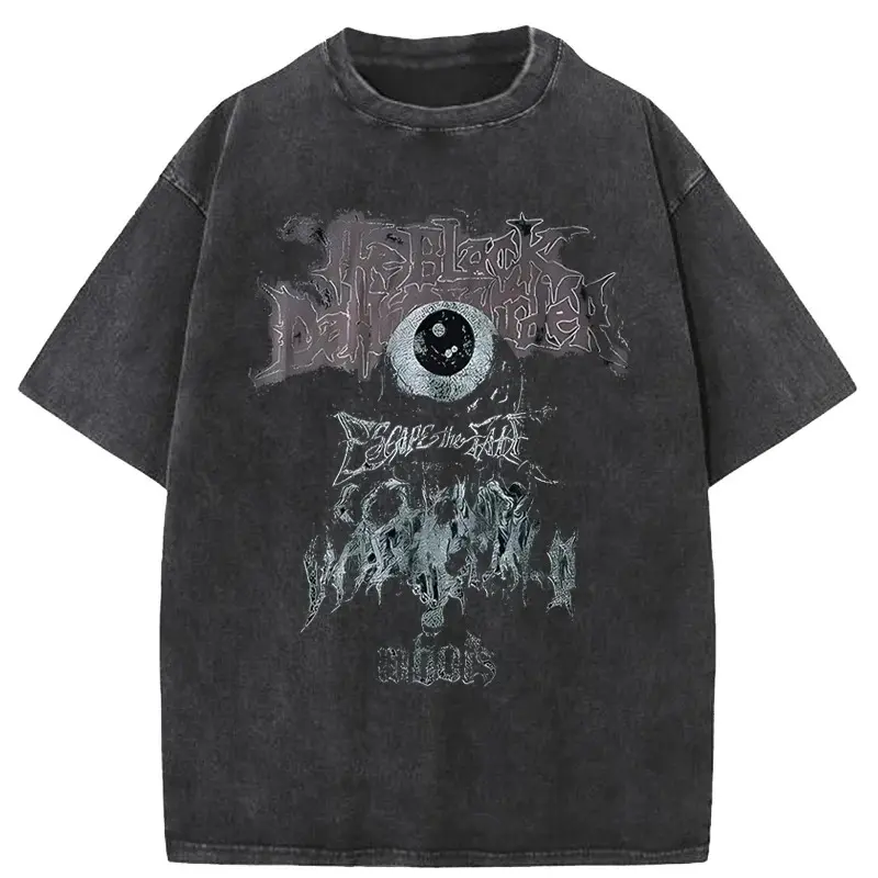Men T Shirt Hip Hop Dark Streetwear Tshirt Evil Eye Print Harajuku Summer Short Sleeve T-Shirt Cotton Tops Tees Oversize