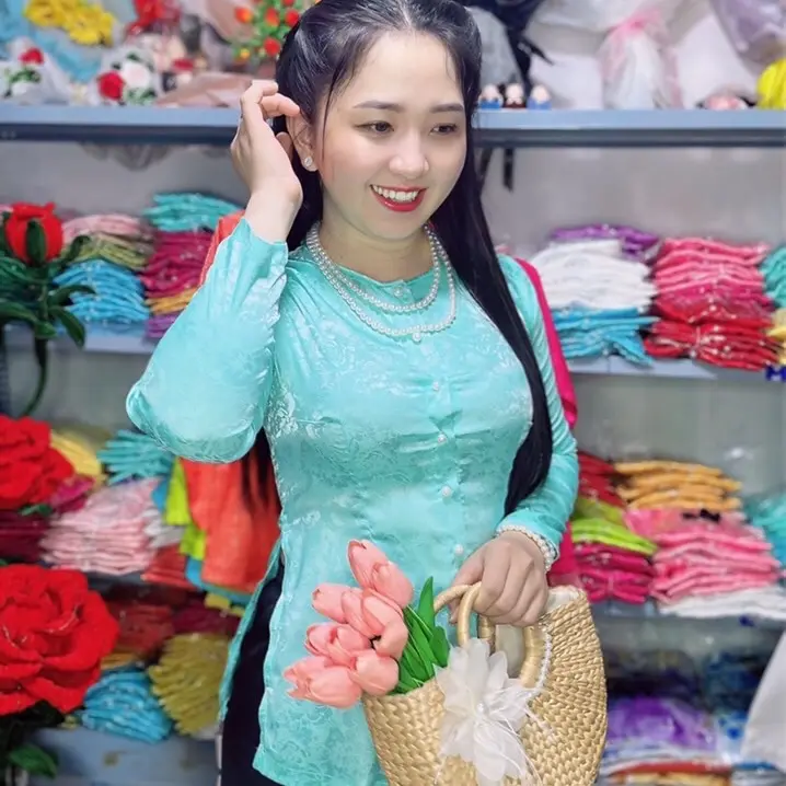 Áo lẻ [ Không kèm quần] Cổ Tròn Tay Dài  chất Gấm hoa loại 1 ,mềm mại, thoáng mát Women Top 2