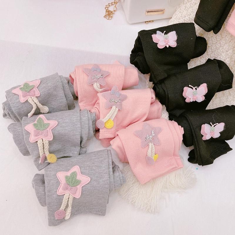 (7-34kg) set 3 quần leging dài và ngố bé gái zip mềm gắn nơ 2