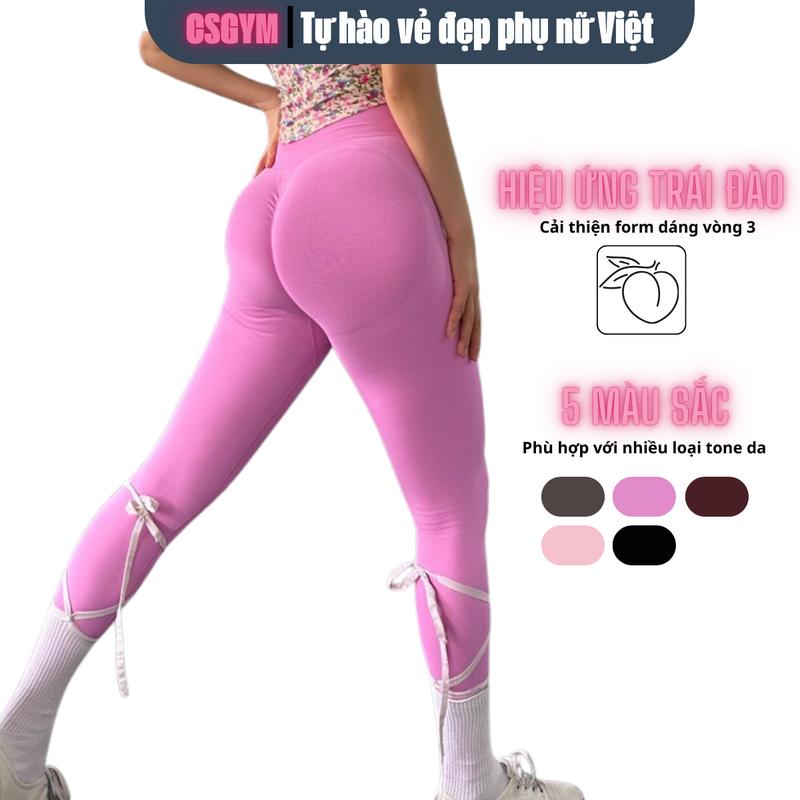 Quần tập gym nữ cạp cao, viền chun MITAOCSGYM MS1081, quần legging thể thao nữ, vải dệt kim poly trơn thoáng khí, không bục chỉ, không rão, co giãn 4 chiều, thoải mái, Sấy khô nhanh Đồng