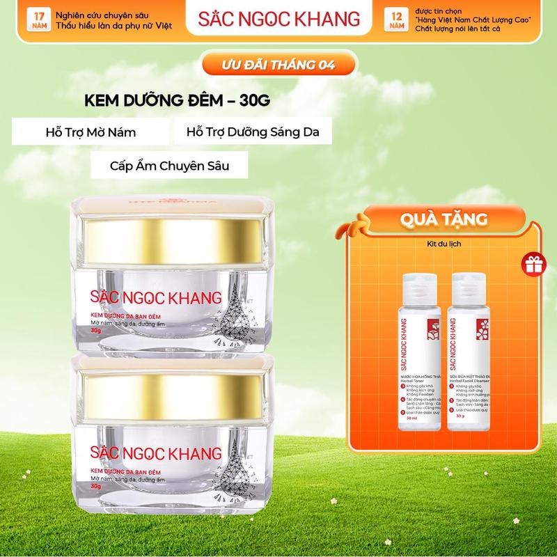 Combo 2 Kem Dưỡng Da Hỗ Trợ Cải Thiện Nám, Sạm, Tàn Nhang Sắc Ngọc Khang [30G] - Kem Face Dưỡng Ẩm Da Hỗ Trợ Dưỡng Sáng Da Skincare Làm Đẹp Da