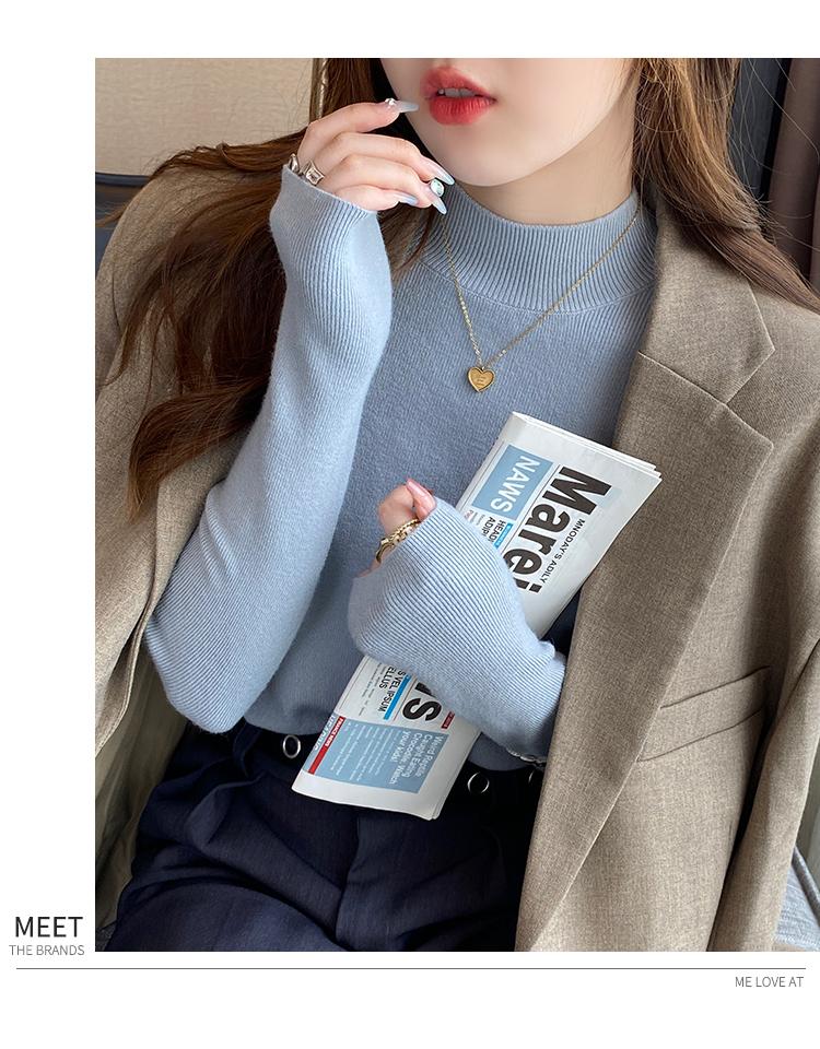 Product Introduction of Women's Knitwear Half Turtleneck Bottoming Shirt Classic Style Inner Wear Autumn and Winter Cashmere Sweater 2024 New Spring and Autumn Top 26