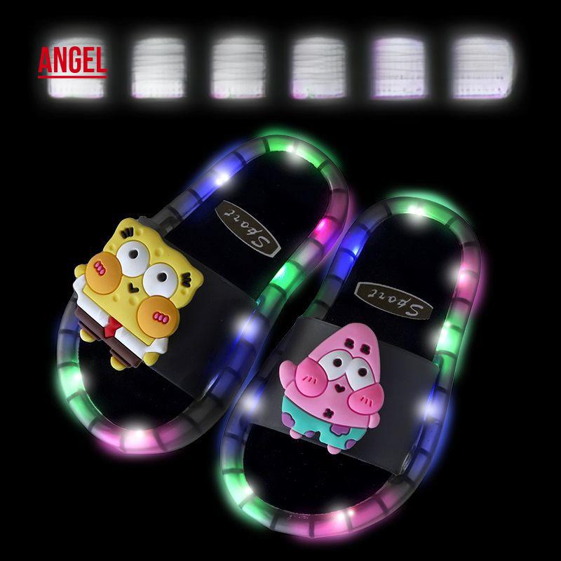 [New Model] AG SHOP2025 Internet Celebrity Glowing Girls' Summer Indoor Non-Slip Soft Sole Slippers for Toddlers and Kids ✨   [Angel] ✨ 0