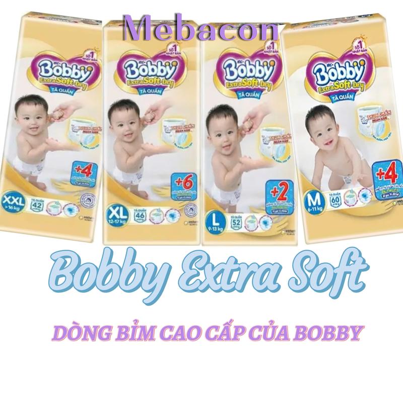 [Thun chân] Tã Quần Cao Cấp Bobby Extra Soft Dry S70, M64/M60, L52, XL46, XXL46+4 mới