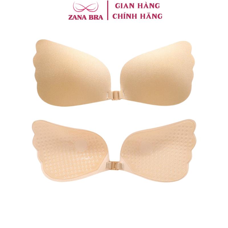 Áo Dán Ngực Silicon Cài Trước, Miếng Dán Ngực  Nữ Cánh Tiên Tạo Khe  Dính ZANA BRA D0135 Women Voi Voan Sen mieng  dan caitruoc