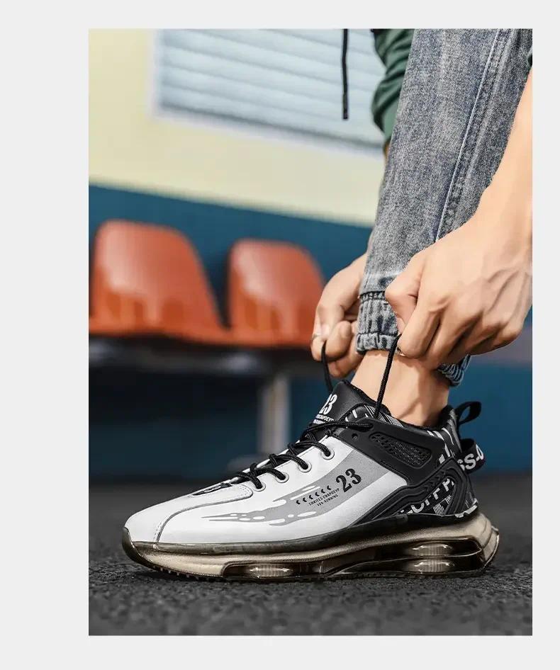 Product Introduction of Men's Sneakers New in High Top Running Shoes Golf Shoes Round Toe Platform Shoes Casual Fashion for Men Sneakers Waterproof 14