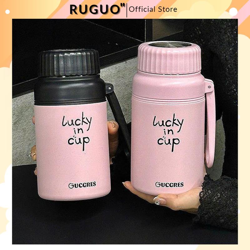 Bình Giữ Nhiệt GUCGRES 1000ml Lucky In Cup Bình Uống Nước Kểu Dáng Hàn Quốc Có Khay Lọc Trà Và Tay Cầm