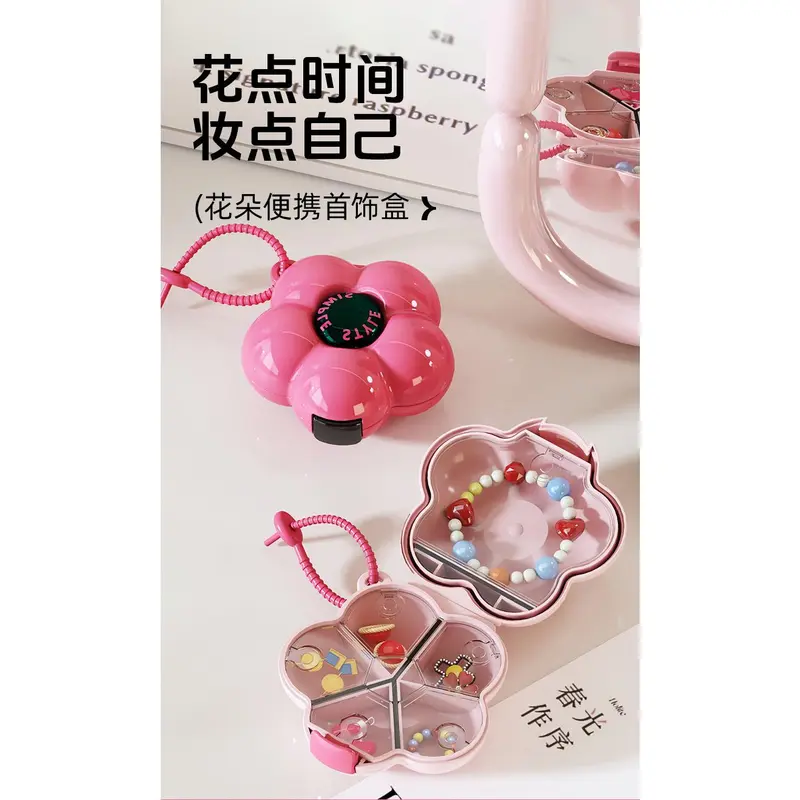 Hộp Đựng Thuốc Cầm Tay Thiết Kế Hoa, Kích Thước Nhỏ, Giá Trị Cao, Thích Hợp Đi Du Lịch, Người Sắp Xếp Thuốc Bảy Ngày, Hộp Đựng Trang Sức Kín 8