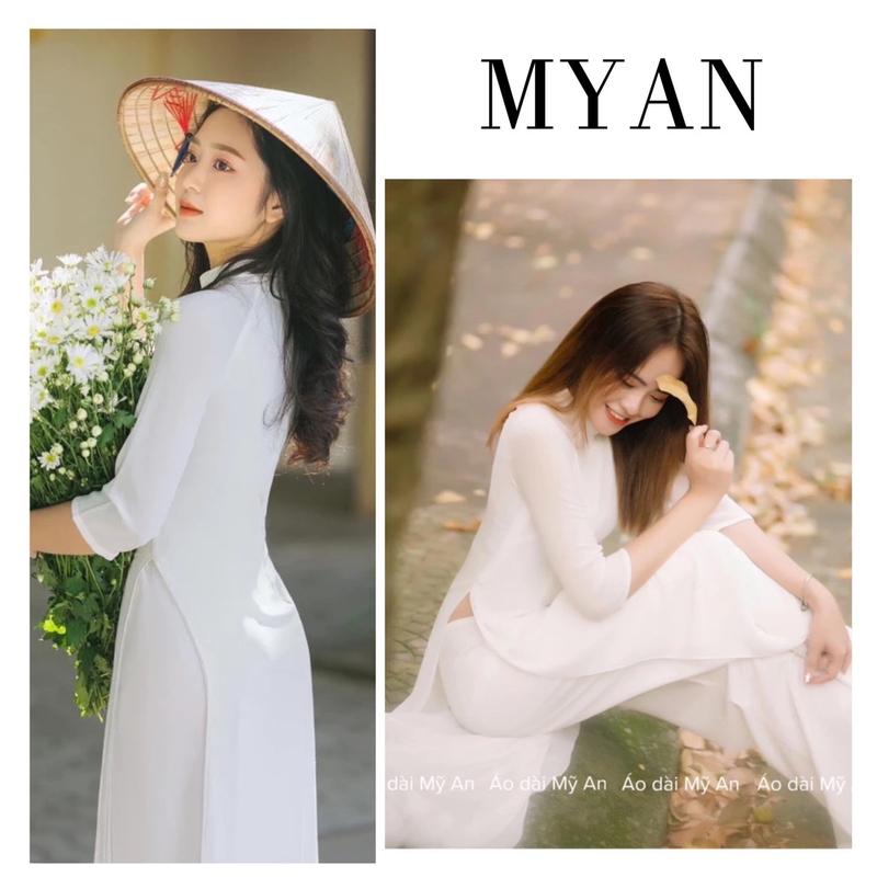 [TAY LỠ ]Aó dài học sinh hai tà cổ chữ V ,lụa mỹ không nhăn duyên dáng thướt tha mặc đi học, chụp kỷ yếu hot trend 2025  ,nữ, Women Dress Màu Trắng - Áo Dài Mỹ An