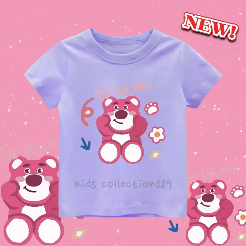 Kaos anak perempuan gambar Lotso soHappy Santai Baju 2