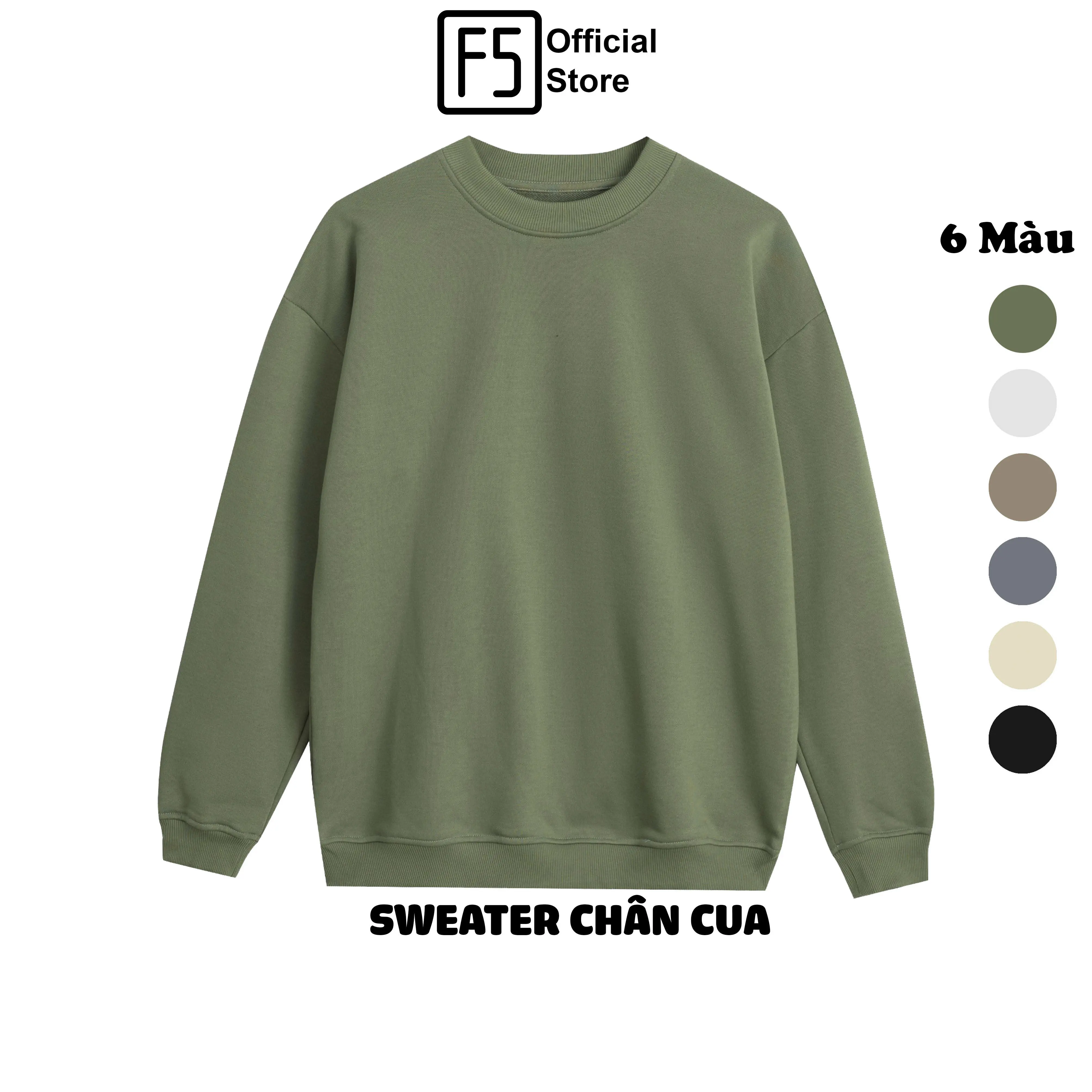 Áo SWEATER UNISEX trơn chất liệu nỉ chân cua cao cấp