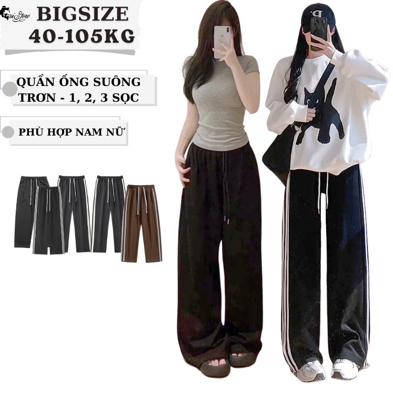40-105KG Quần Ống Suông Nam Nữ  BIGSIZE Lưng Chun Ống Rộng Women Pants Ong quan muadong
