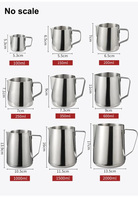 Product Introduction of Stainless Steel Milk Frothing Pitcher Espresso Steam Coffee Barista Craft Latte Cappuccino Milk Cream Cup Frothing Jug Pitcher Pour 15