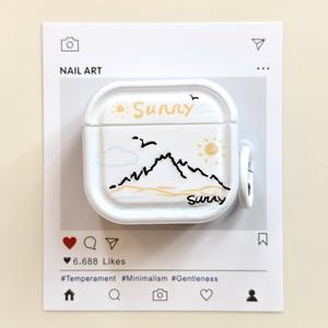 เคสหูฟัง สไตล์ญี่ปุ่น ดีไซน์ภูเขาหิมะ เหมาะสำหรับ AirPods รุ่นที่ 4 Pro รุ่นที่ 2 และ 3 หูฟังไร้สาย รุ่นที่ 3 พร้อมสาย