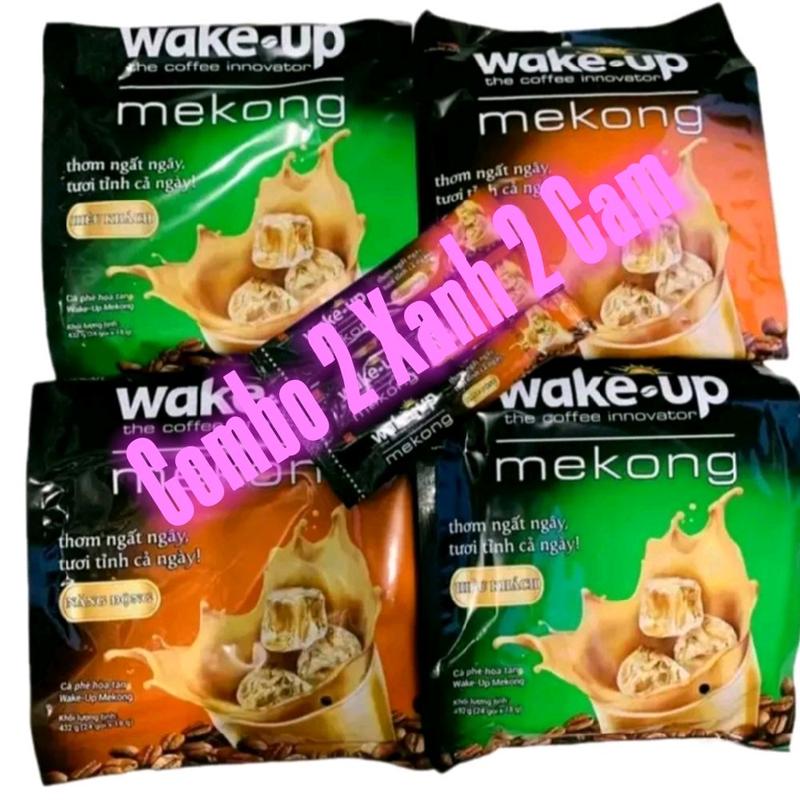 Combo 3 bịt Cafe sữa Wake Up Mekong Mẫu mới (1 bịt 24 gói ×18g Coffee Cà Phê 1