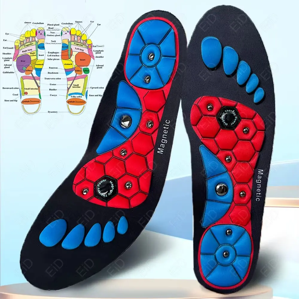 Orthopedic Arch Support Relaxation Foot Acupressure Massage Insole Comfortable Creativity Magnetic Therapy Massage Shoe Soles EVA Promote Blood Circulation Relieve Fatigue Orthopedic Insoles Unisex