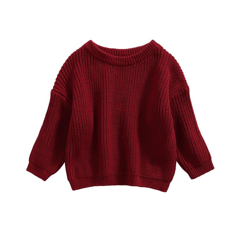 Product Introduction of Toddler Baby Round Neck Sweaters, Winter Warm Long Sleeve Candy Color Knit Pullovers 45