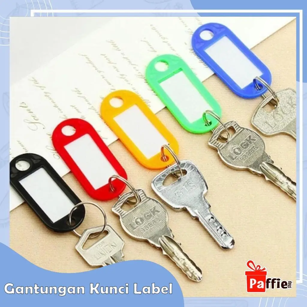 RAGAS PROMO Gantungan Kunci Label Nama Key Ring Warna Tag Plastik Kantor Rumah New FLASH SALE