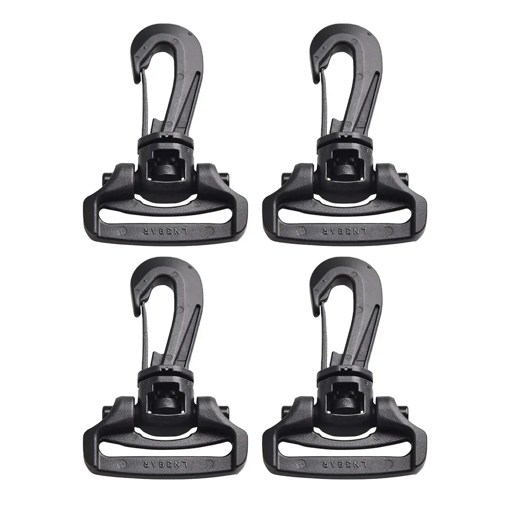 Mountaineering Plastic Buckle Backpack Webbing Strap Outdoor Adjustable 7.00X5.00X2.00CM Black 4 Pcs