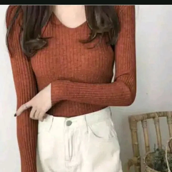 ( BISA COD ) 100k DAPAT 3PCS BAJU RAJUT KERAH V 2