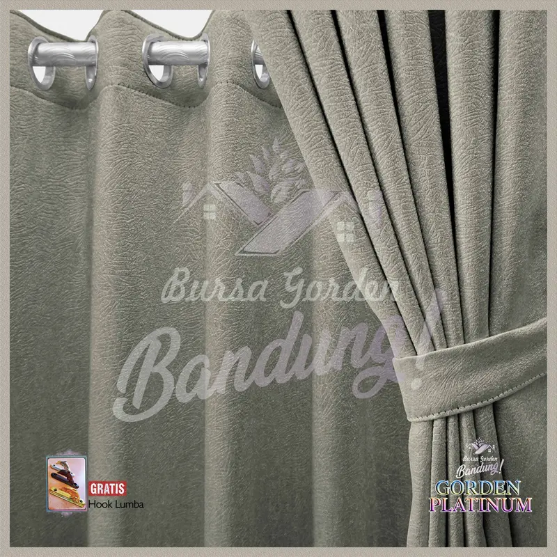 Gorden Jendela Blackout 12 Smokring Tirai Pintu Ruang Tamu T 200 cm Gordyn Kamar Aesthetic Jendela Pendek Platinum 5