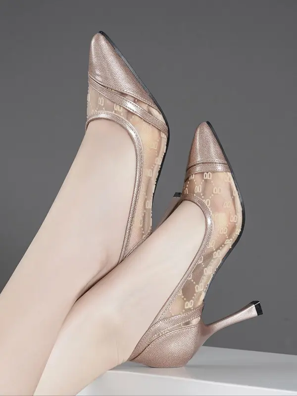 Women's Elegant Minimalist Pointed Toe High Heel Shoes, Trendy Slip on Court Pumps, Fashionable Shoes for Daily Wear 1