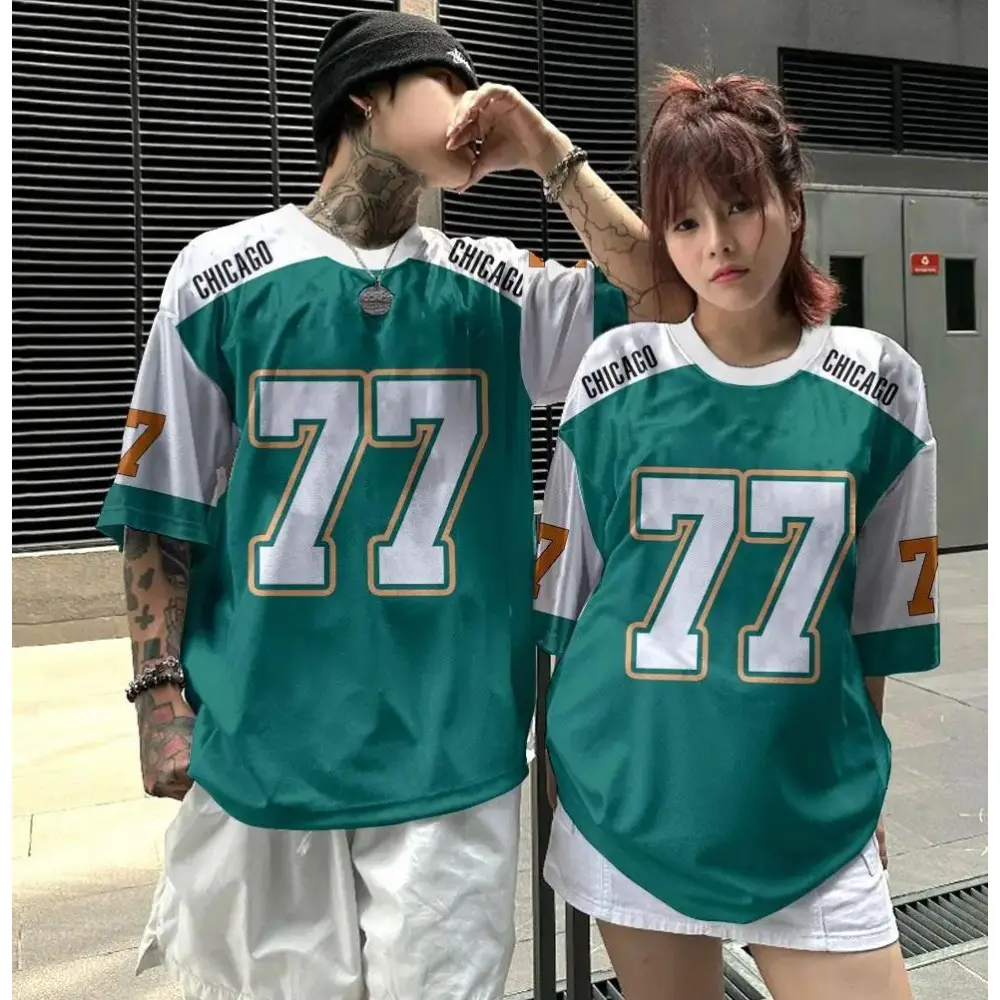 Summer unisex universal T-shirt casual plus size fashionable American T-shirt short sleeved digital direct spray breathable digital jersey