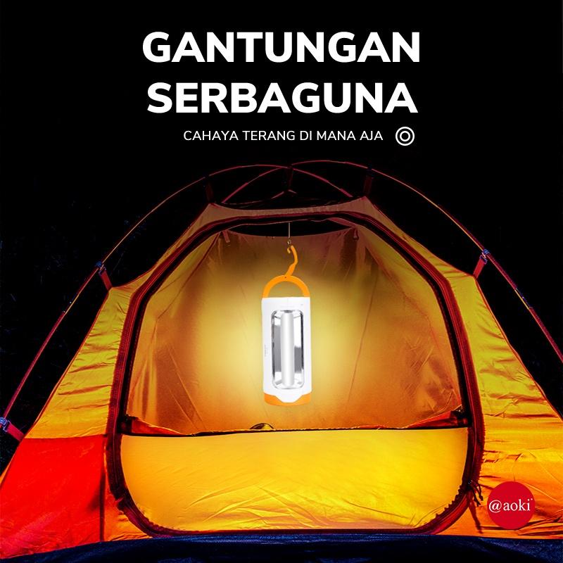 Aoki AK6696 Senter Besar / Jumbo LED Super Terang / Lampu Emergency / Powerbank 3 in 1 Rechargable 30 Watt + 54 SMD BONUS Kabel Charger 7