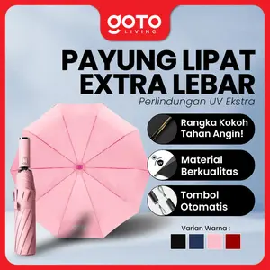 (Best Deal) Goto [COD] Reva Payung Lipat Umbrella Otomatis Polos Besar Anti UV Jumbo