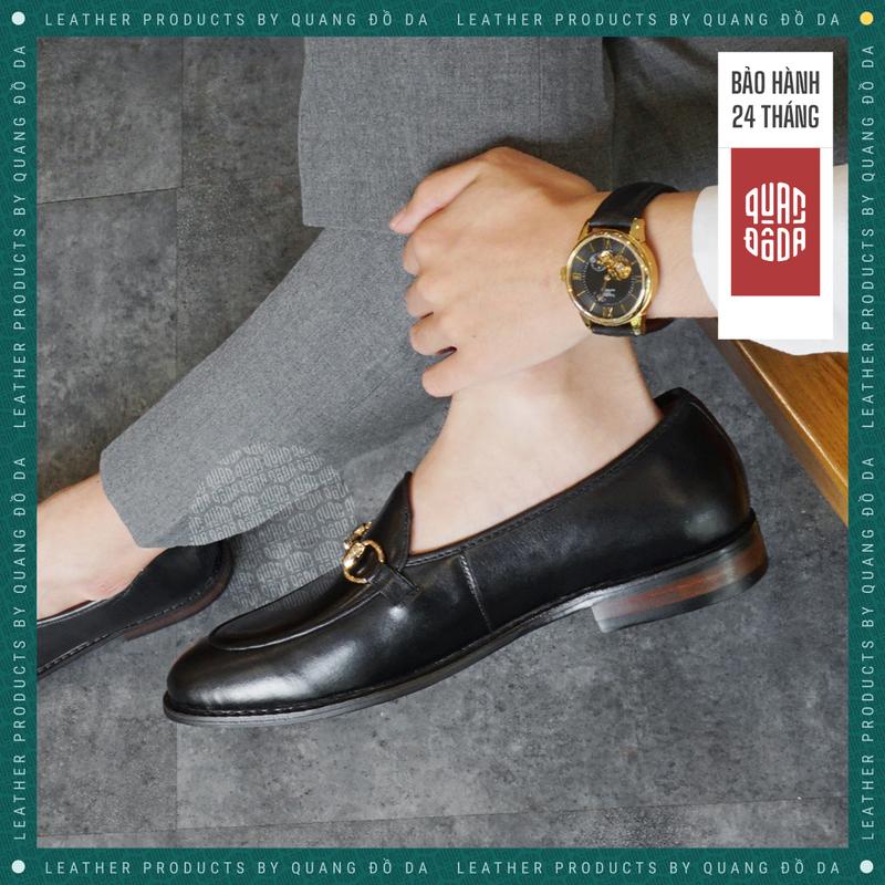 Product Introduction of Giày Loafer Nam Da Bò Thật Cao Cấp Đế Phíp Gỗ Màu Nâu Bò LFP_01A, Bảo Hành 24 Tháng, Đế Khâu Chắc Chắn | Quang Đồ Da 25