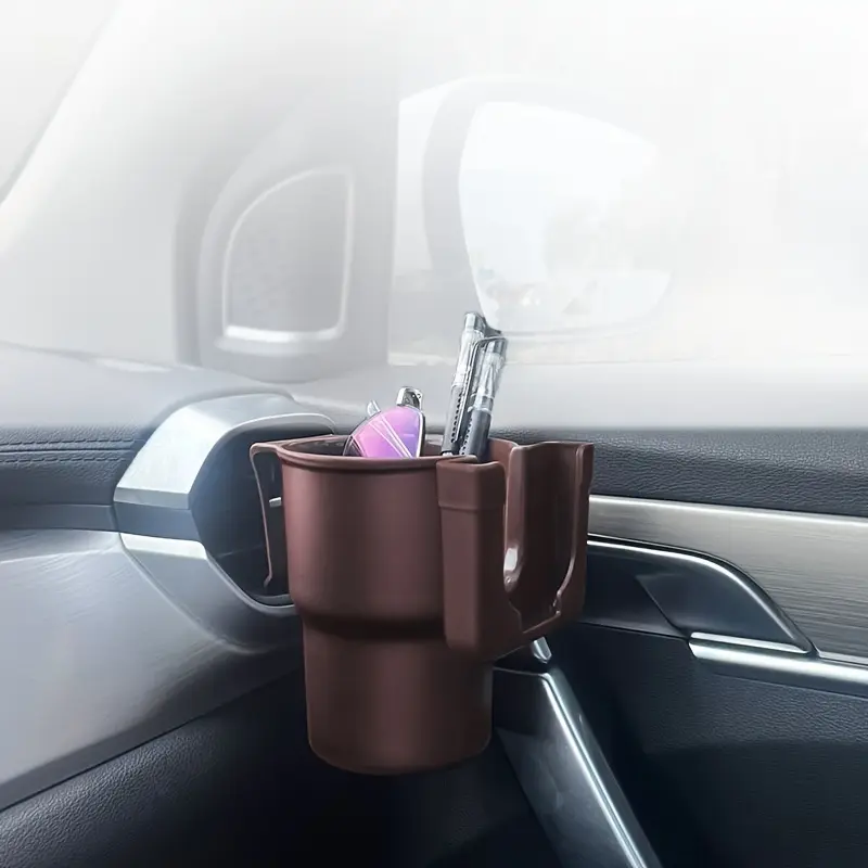 Multi-Purpose Car Cup Holder with Phone Stand - Durable PP Material, Vent Clip Design, Adjustable Automobile Drink Holder & Storage Organizer 8