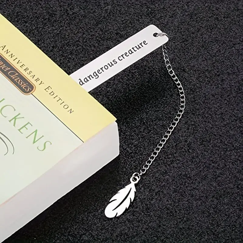 1 Piece Stainless Steel Bookmark, Lettering Slogan Bookmark, Decorative Ornaments for Readers Gifts 4