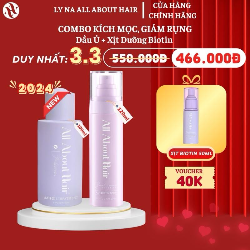 Combo DẦU Ủ OIL TREATMENT + XỊT DƯỠNG BIOTIN Tặng 1 Xịt Biotin 50ml ALL ABOUT HAIR - Chăm sóc tóc và da đầu Dưỡng Tóc 0