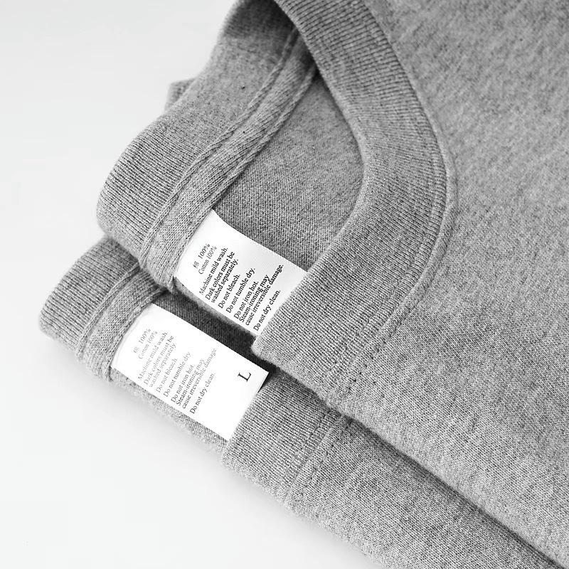 Áo Thun Cotton Ngắn Tay, 300G, Dáng Rộng Vừa Vặn, Cổ Tròn, Phong Cách Cơ Bản, Dành Cho Nam Và Nữ, Màu Xám Melange, Màu Trơn Đơn Giản, Áo Lớp Nền, Thích Hợp Cho Nam 7