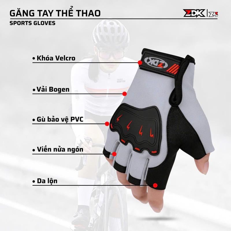 Găng tay ZDK Z3 chống nắng êm ái chống tê tay xe đạp xe máy phượt leo núi hơt ngón có gù nam nữ đẹp