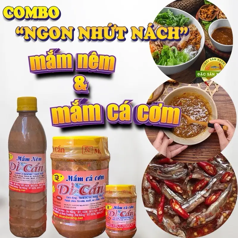 Combo 1 Hủ Mắm Nêm+ 1 Chai Mắm Nêm Cá Cơm Dì Cẩn Đà Nẵng Chính Gốc Siêu Ngon dùng cho các món thịt heo cuốn mắm nêm, bún trộn mắm nêm 3