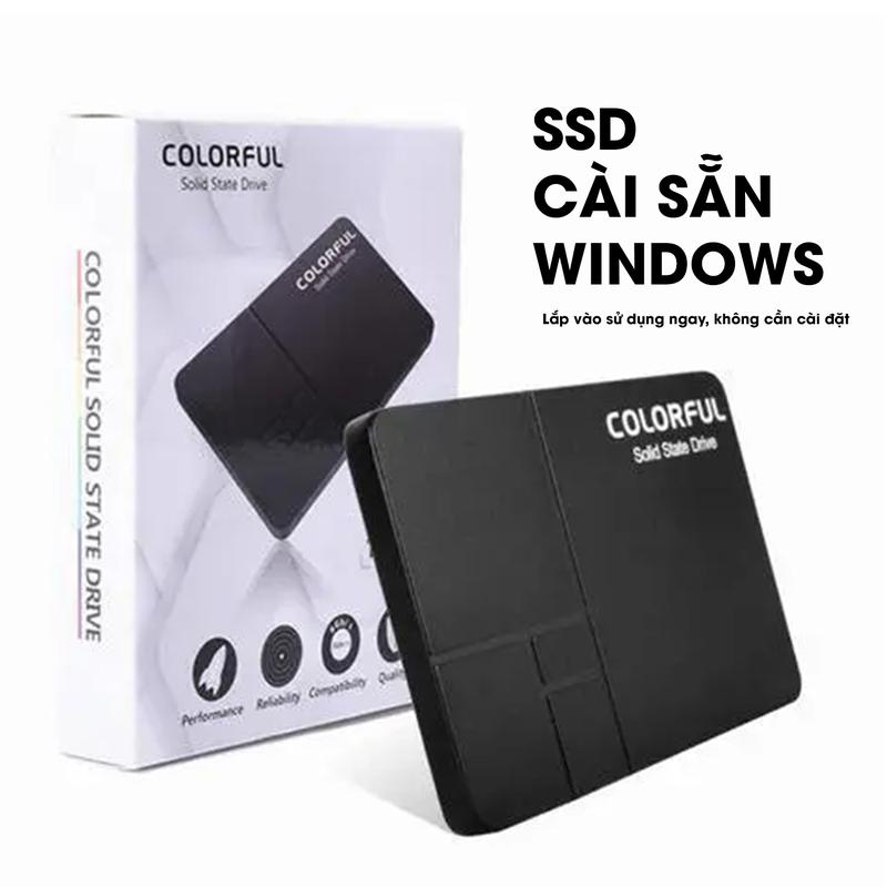  Ổ Cứng SSD Tốc Độ Cao Đã Cài Sẵn Windows Hàng new Fullbox BH 3 Năm Gắn vào xài ngày dùng được cho Laptop và PC chuẩn SATA III dung lượng 120 256 512 