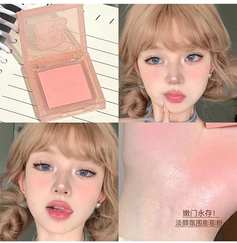Product Introduction of Cute Dog Repair Monochrome Blush Natural Matte Repair Tender Girl Versatile Low Saturation Vitality Blush Mud Rouge Makeup 19