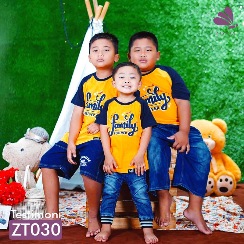Kaos Couple Keluarga bertiga Kaos keluarga tangan panjang Kaos seragam family gathering Ziyata ZT030 Katun Dewasa Muslim Baju Sarimbit Pasangan Pendek 2