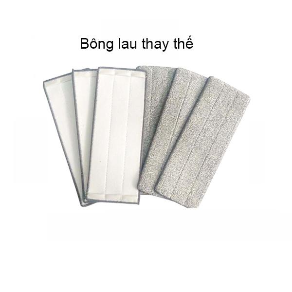 Miếng Lau Nhà Thay Thế Dành Cho Cây Lau Nhà Tự Vắt Thông Minh Bông Microfiber Siêu Thấm 12cm X 32cm Màu Trắng Xám