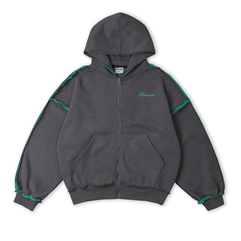 Áo Khoác Nỉ Hoodie Zip Phối Lé Form Oversize RAWMATER HDZ.02 7